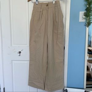 NWT oak+fort beige wide leg pants